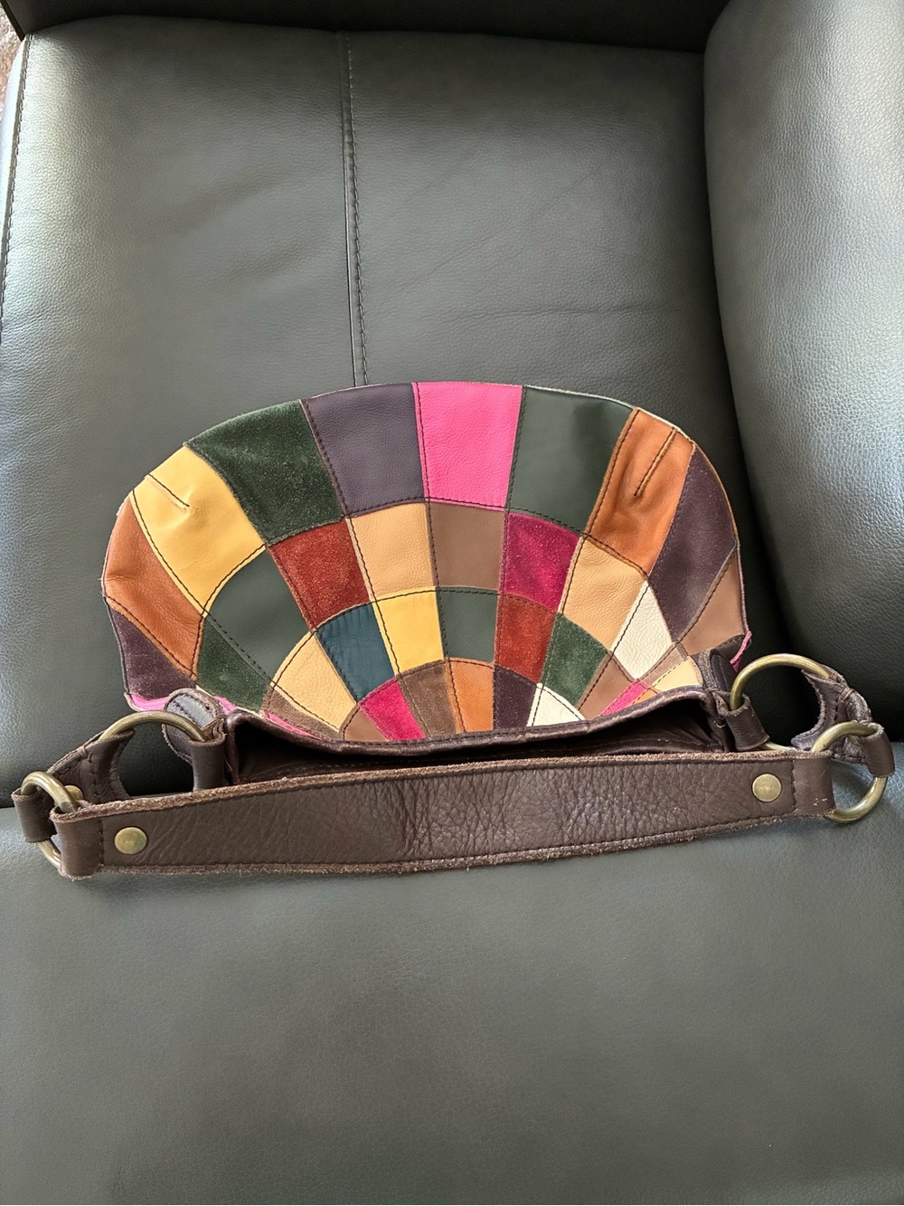 Lucky Brand Patchwork Leather Hobo Shoulder Bag - Picture 11 of 16